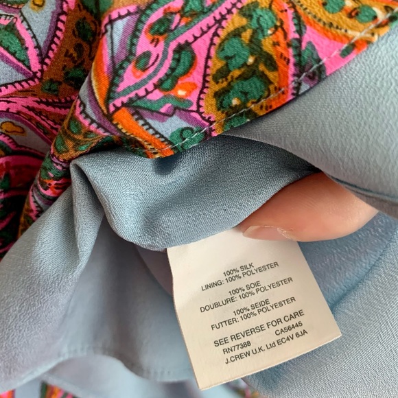 J. Crew Vibrant Paisley Silk Ruffle Dress - Picture 8 of 8